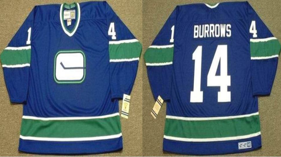2019 Men Vancouver Canucks #14 Burrows Blue CCM NHL jerseys